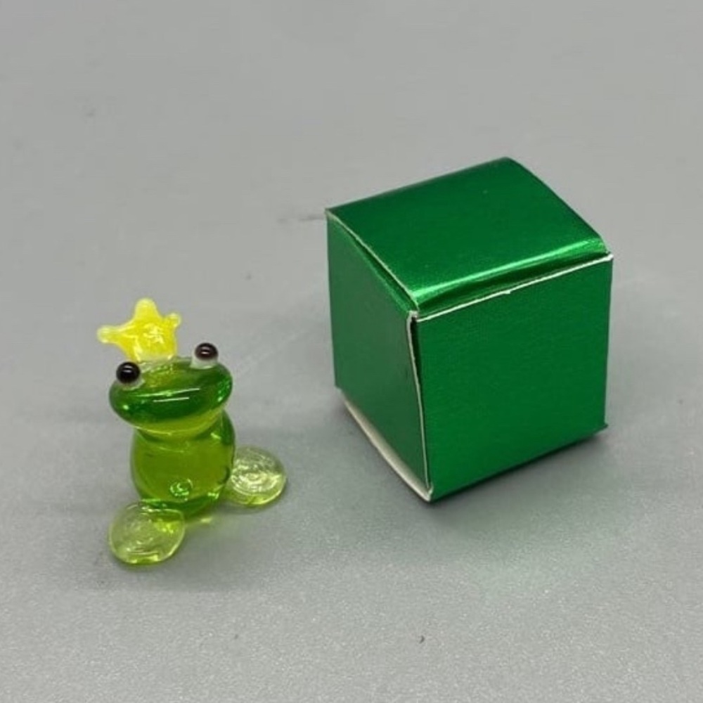 Collectible Mini Frog Glass Blown Prince Charming Frog Froggie #1434